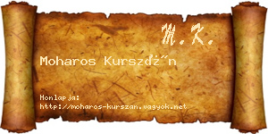 Moharos Kurszán névjegykártya